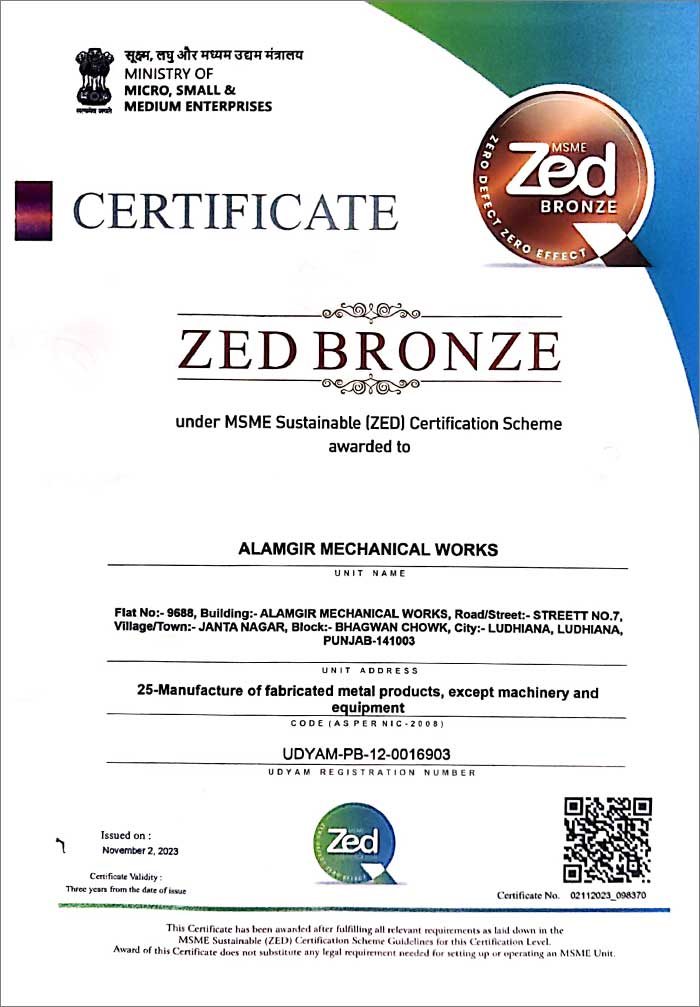 zed certificate alamgir fasteners